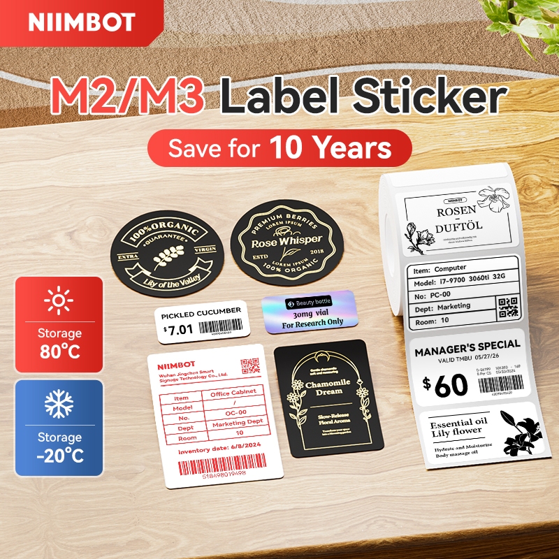 Niimbot Labels Sticker Only for M2 Label Maker PET Material Waterproof ...