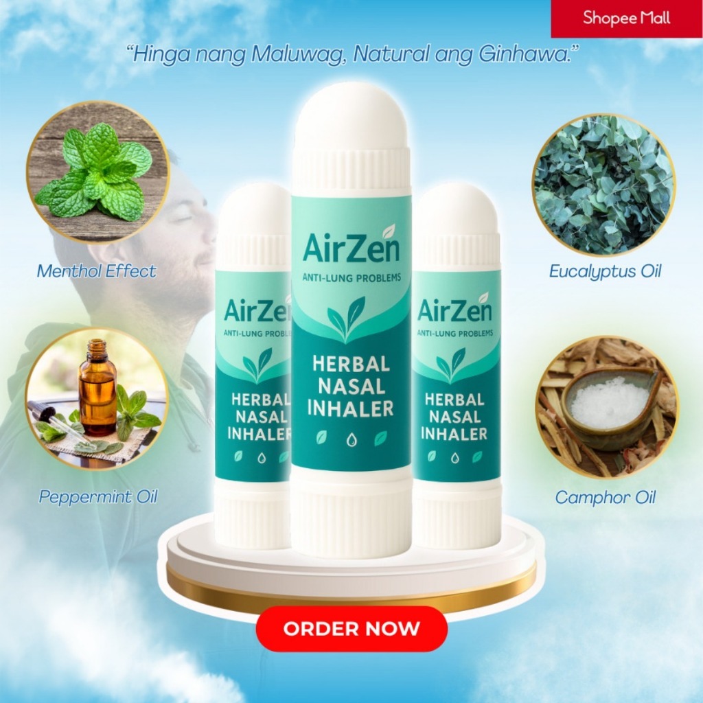 3PCS AirZen Herbal Nasal Inhaler – Portable Menthol Nasal Inhaler ...