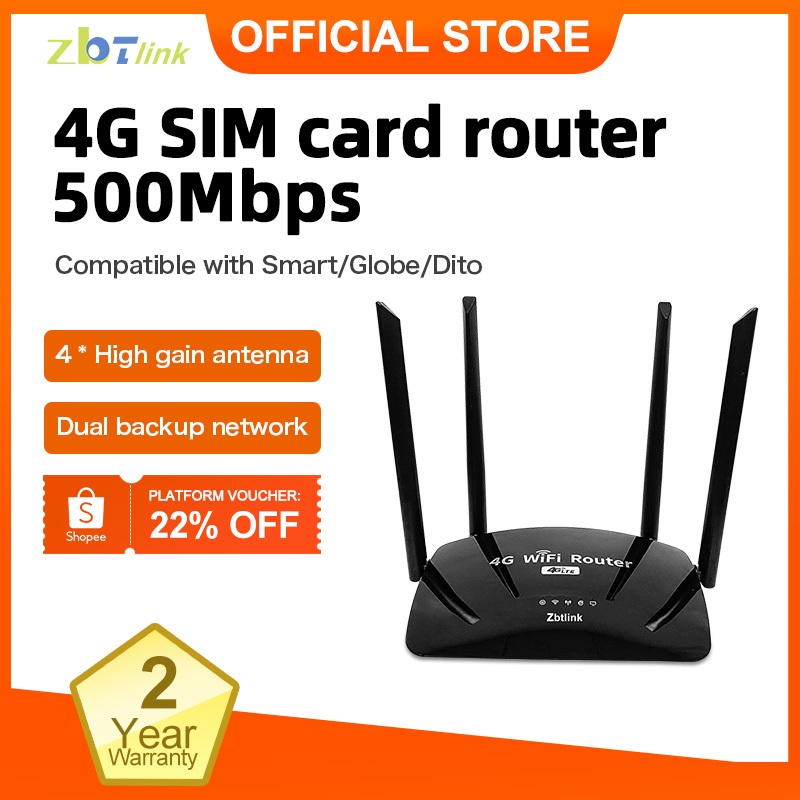 ZBTlink strong signal 4G SIM card router 500Mbps 4G modem 2.4GHz ...