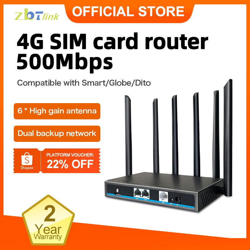 ZBTlink strong 4G router signal can SIM 500Mbps 4G modem 2.4GHz router ...