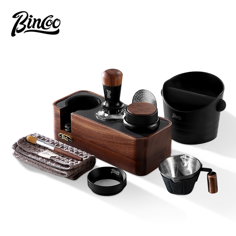 BINCOO Walnut Coffee Machine Handle Filling Press Base Powder Press ...