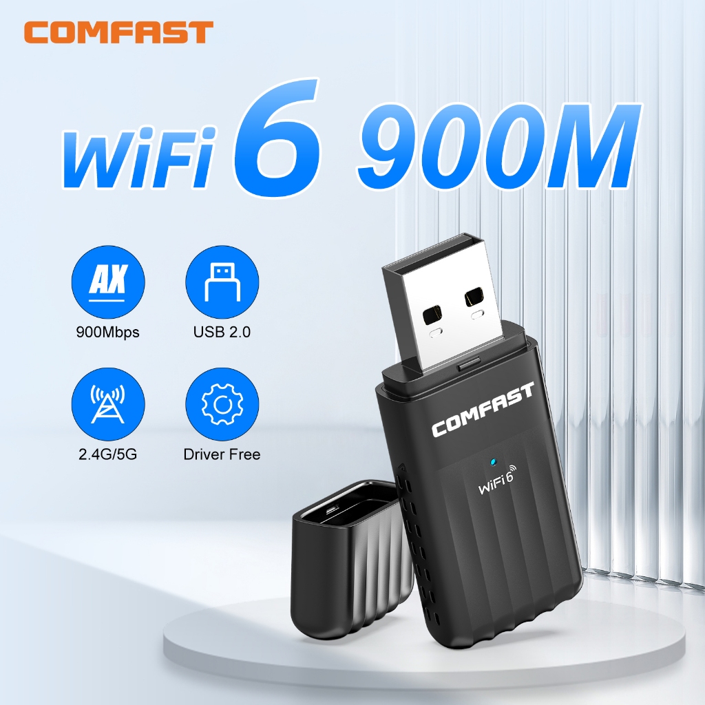 Comfast Mini AX900&BT5.3 WIFI Adapter Plug & Play For PC Wifi6 USB3.0 ...