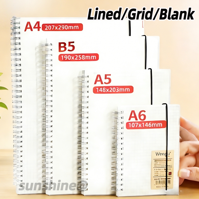 Lined/Grid/Blank Notebook Double Spring Notepad School Supplies Coil ...