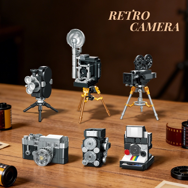 Retro nostalgia 6 types Different shaped camera building block toy ...