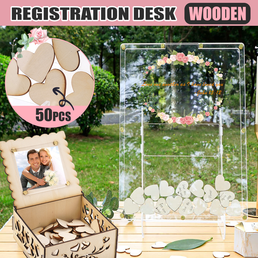 Wedding Guest Book Alternative Wedding Reception Drop Box with Stand ...