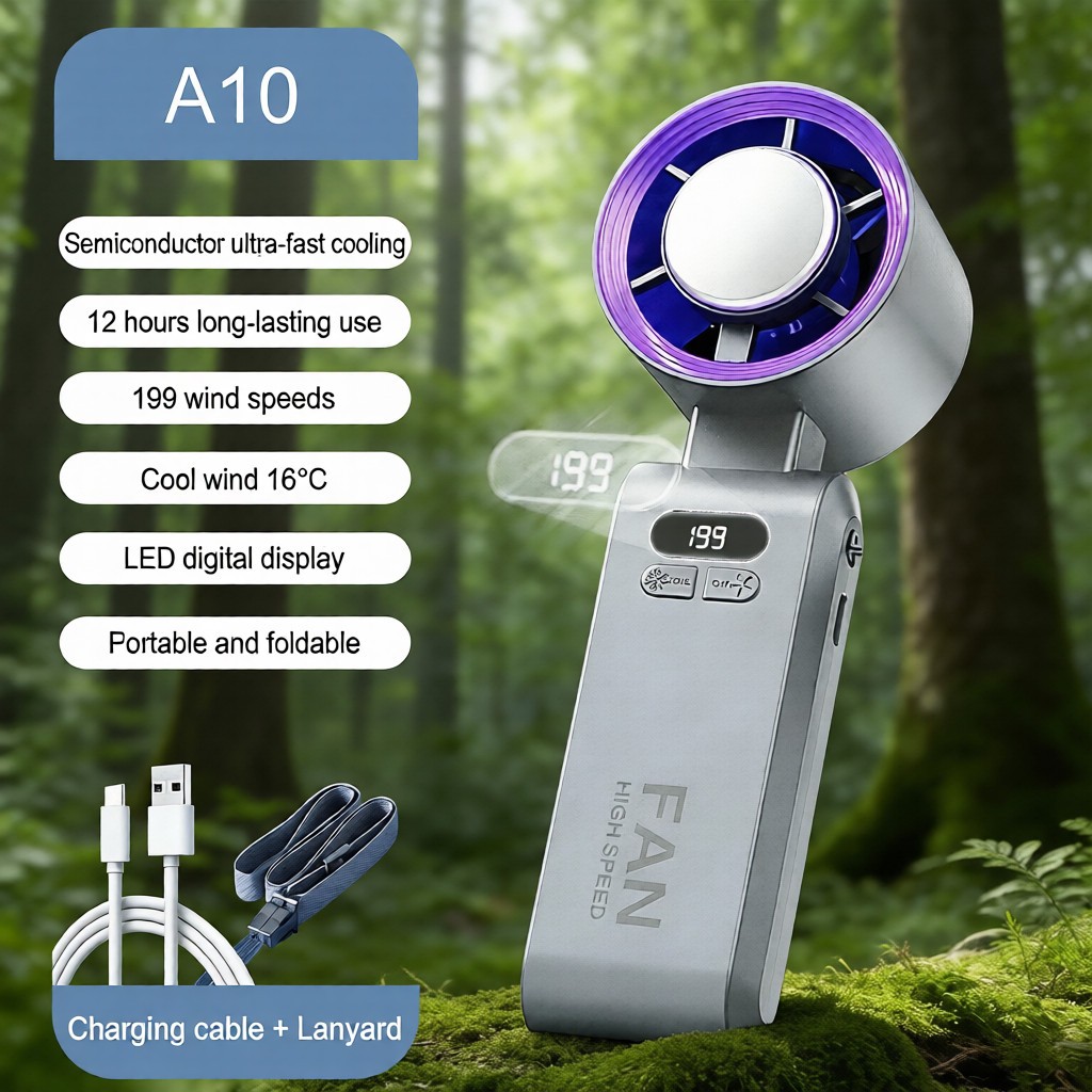 Sorf Handheld Portable Fan A10 with Ice Cooler,Speed (1-199) 4000mAh ...