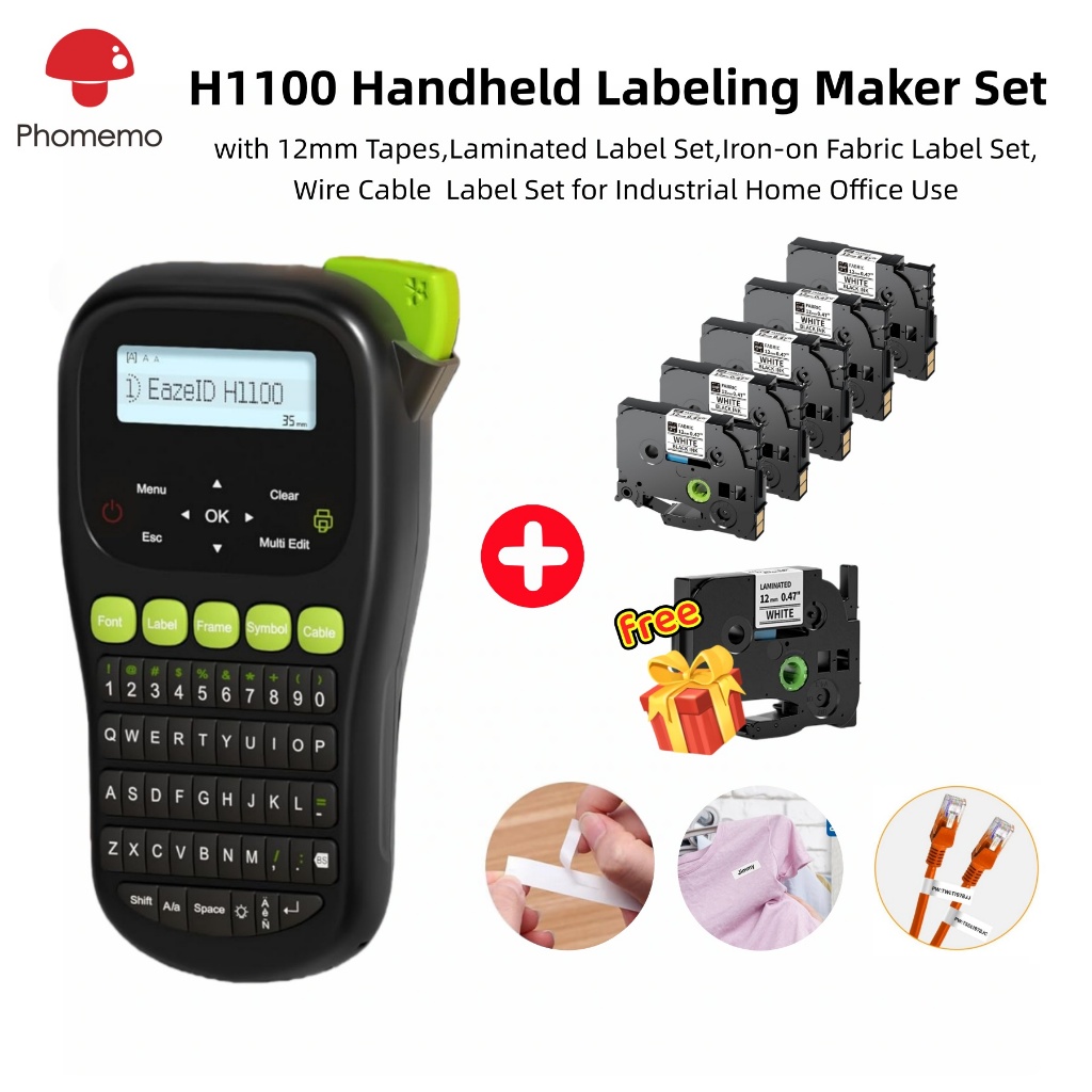 Phomemo H1100 Handheld Labeling Maker with Backlight Screen Can Type in ...
