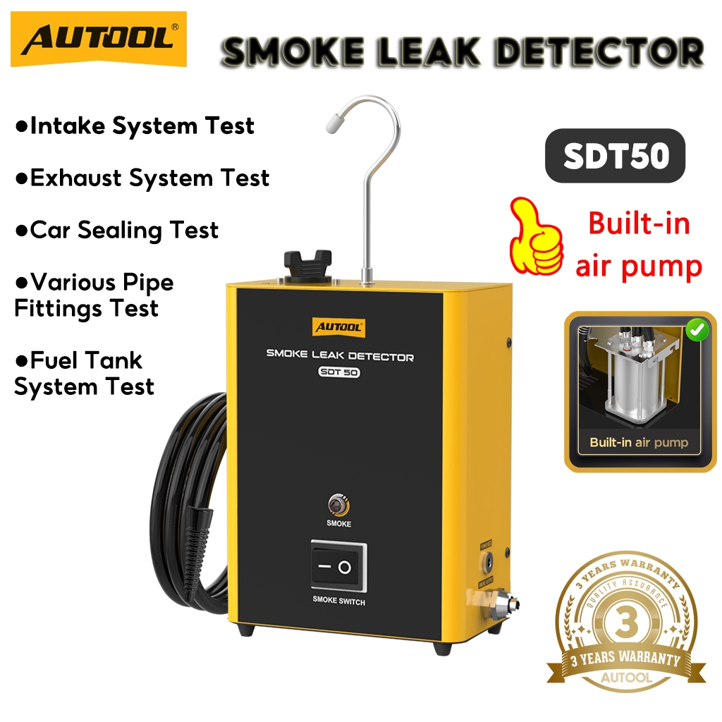 AUTOOL SDT50 Car Smoke Leak Detector Analyzer Inspection Exhaust Smoke ...