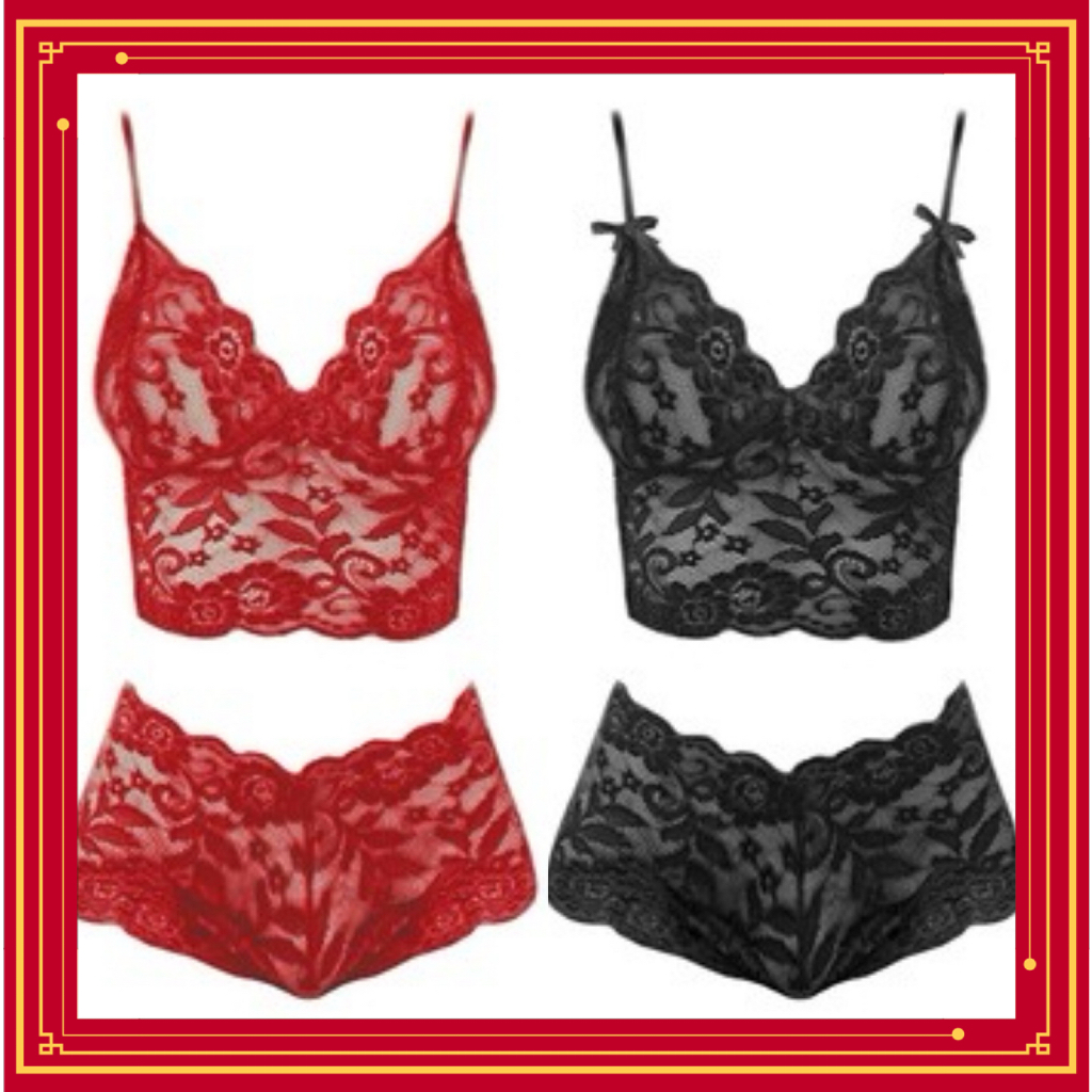S-5XL Sexy Lingerie See Through Lace Bra Sets Women Lingerie Set Lace  Embroidery Transparent Bra Panties Set