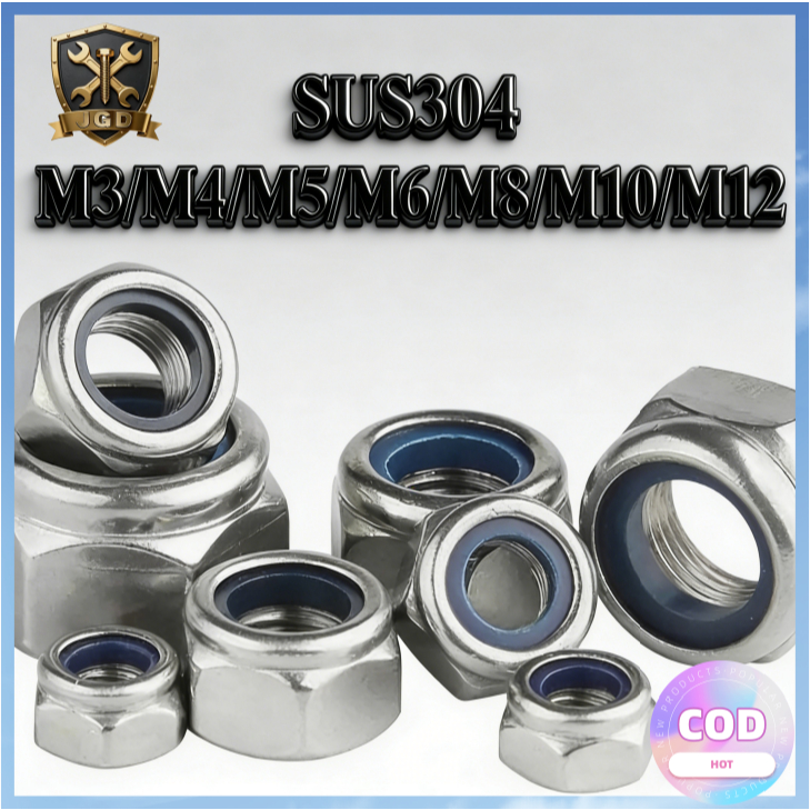 Anti-thread, anti-tooth, left-handed 304 lock nut, hexagonal anti ...