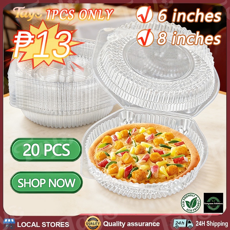 20Pcs Round Clamshell Food Container With Lock Disposable Clear Set ...