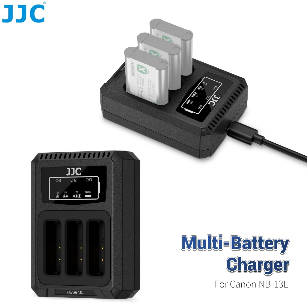 Lot 2 Batteries NB-13L + Chargeur Double DSTE Pour Canon G7X G5X G9X SX740 - 1500mAh