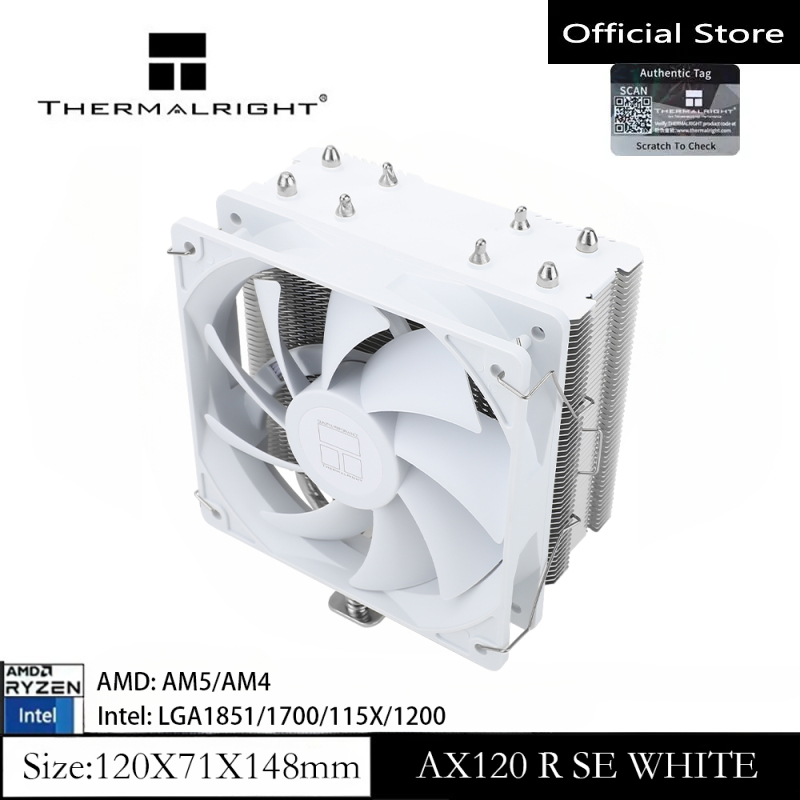 Thermalright AX120 R-SE WHITE CPU Air Cooler 4 Heat pipes Chassis heat ...