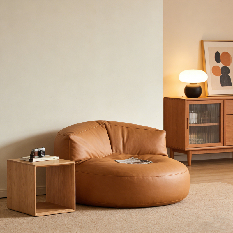 Lazy sofa tatami bean bag leather sofa tatami single casual small — free download