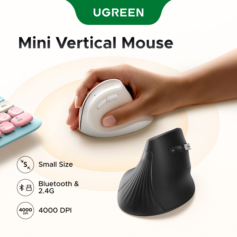 UGREEN Multi-Mode Vertical Mouse Bluetooth & 2.4G Five DPI Levels Up to ...