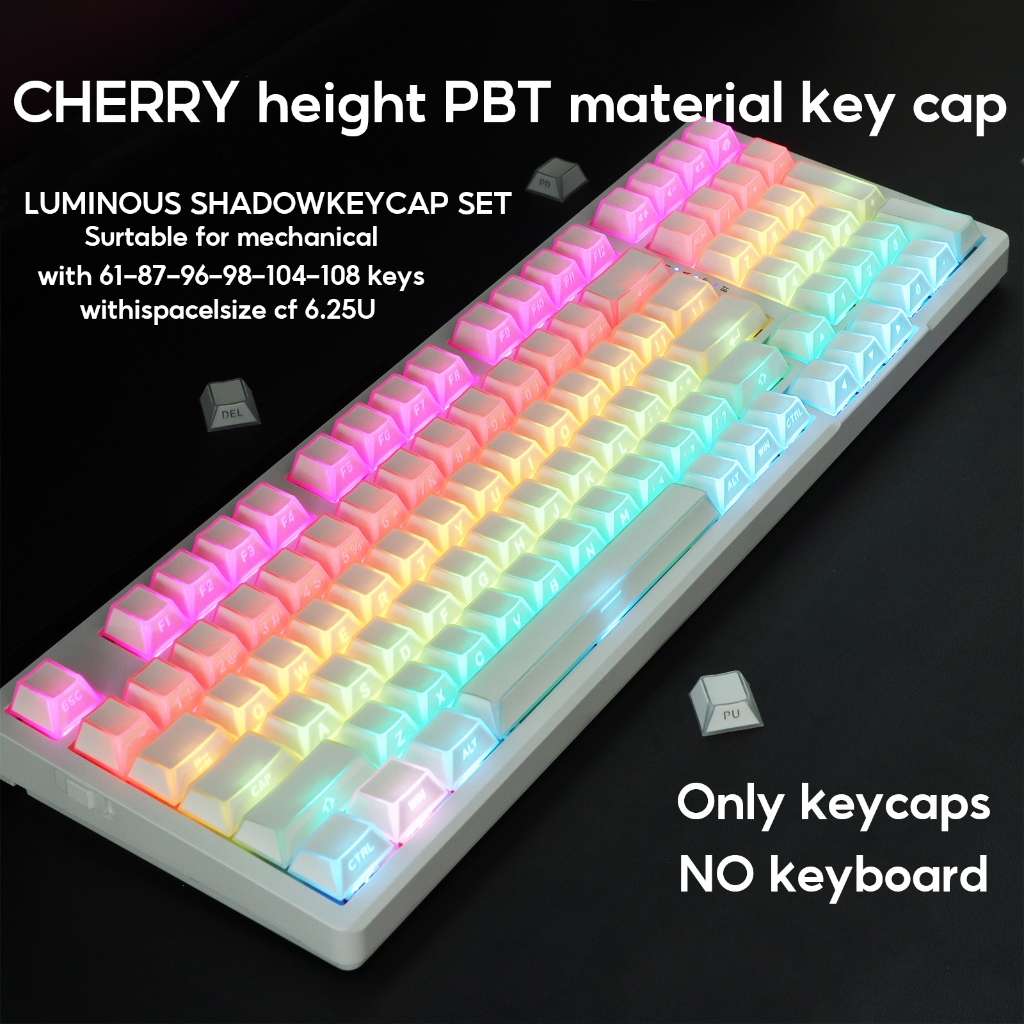 Luminous Shadow PBT Cherry Profile 130/131/128/135 Keys Color Keycaps ...