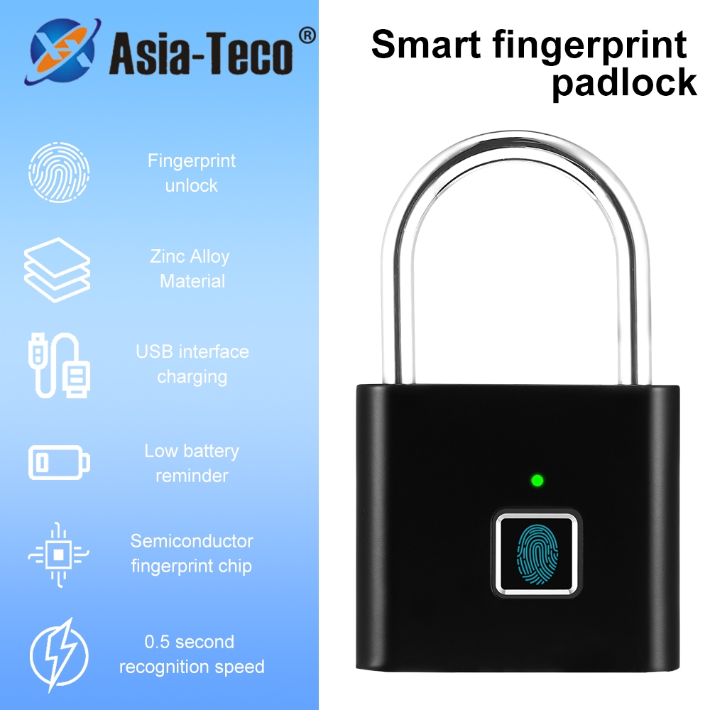 Waterproof Fingerprint Padlock Smart Keyless Entry Lock Outdoor ...
