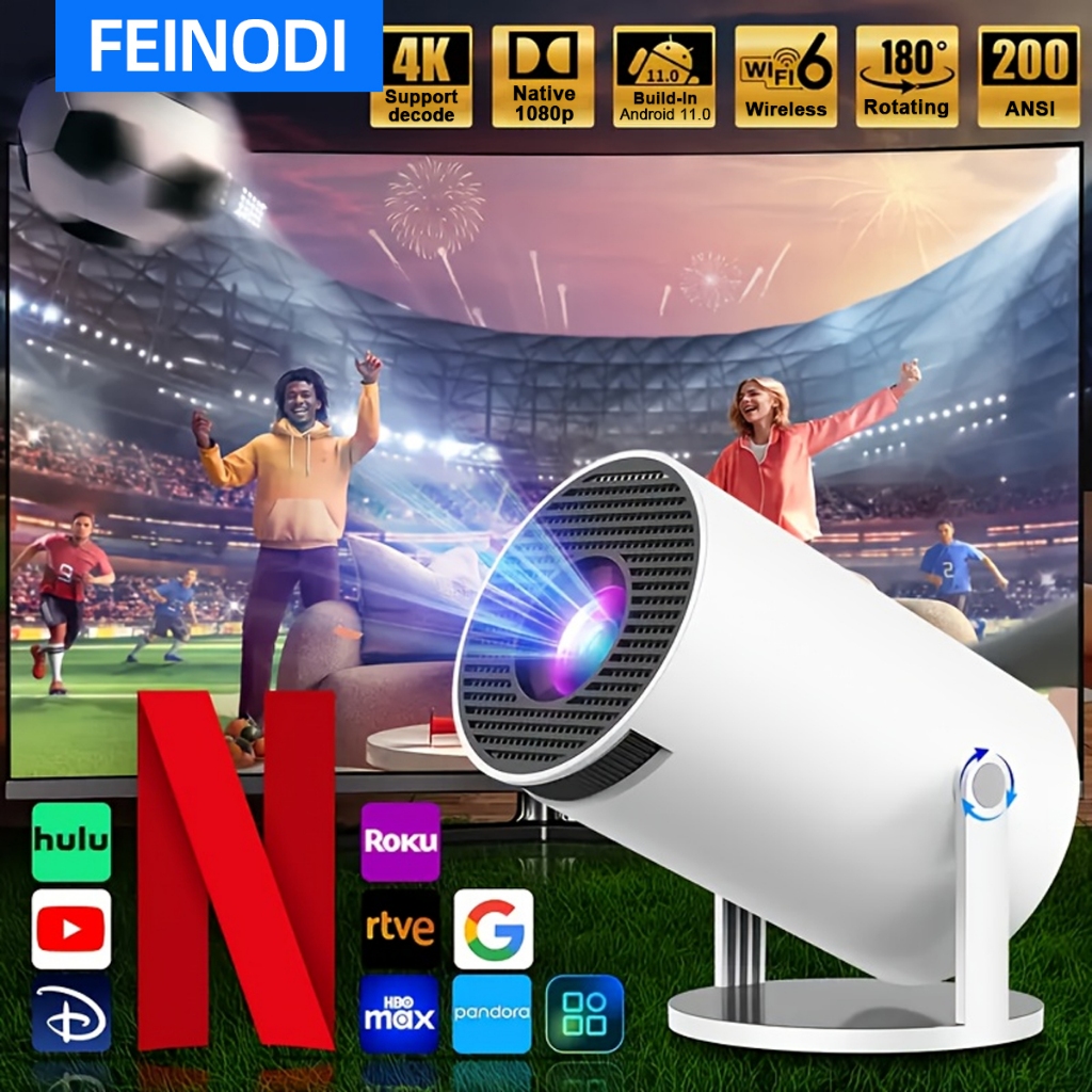 FEINODI HY300 Projector 4K Full HD 1080P Portable Projector Mini ...