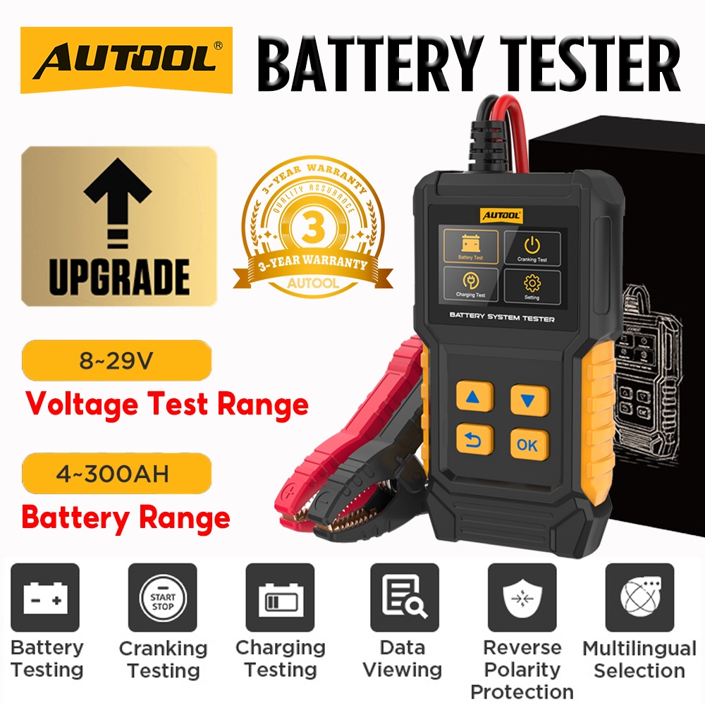 【Local Stock】 AUTOOL BT360 12V 24V Battery Tester With Charging Test ...