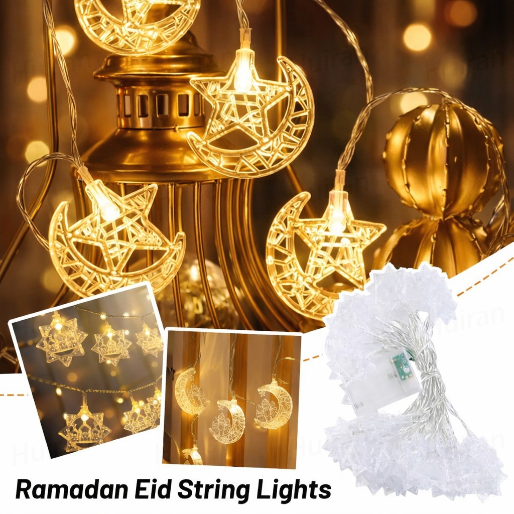 Ramadan Eid String Lights Batterty Powered Moon Star Style Led Lights ...