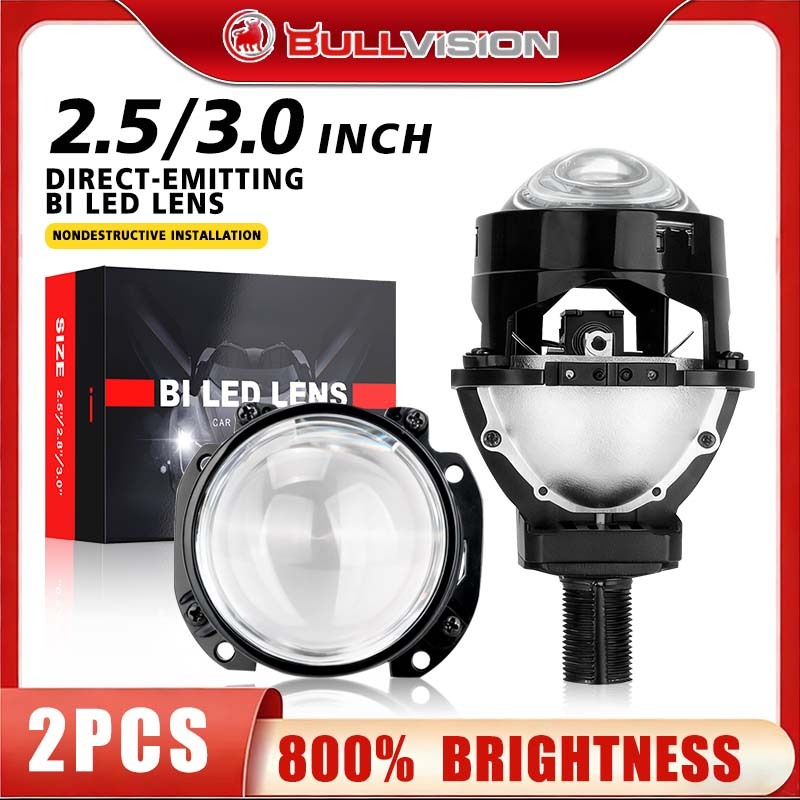 BULLVISION 2PCS 3.0 Inch BI LED light 2.5 Inch Projector lens Headlight ...