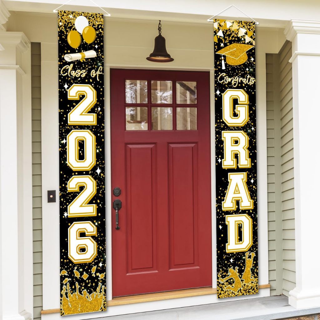 Class of 2026 Graduation Decorations Black and Gold Congrats 2026 GRAD ...