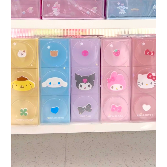 Mini miniso Doll Handle Three Grid Drawer Storage Box Cute Cartoon ...