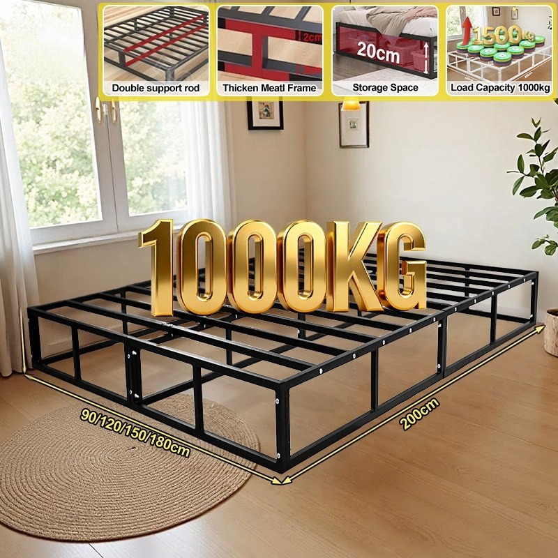Premium High Load Bearing Royal Minimalist Iron Bed Frame Sturdy Metal ...