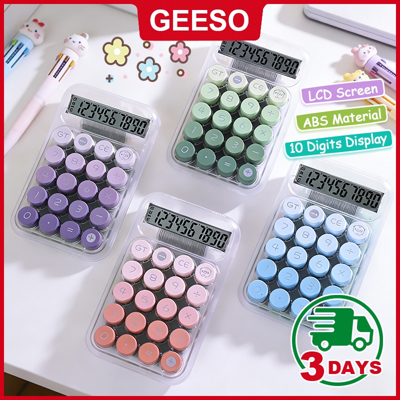 GEESO Cute Candy Color Mechanical Calculator | Portable Pastel Color ...