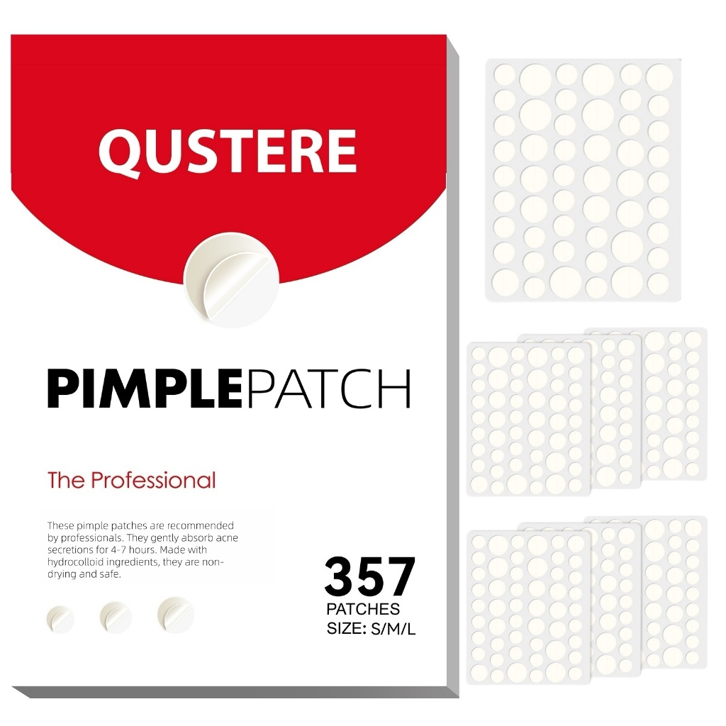 QUSTERE Hydrocolloid Acne Patches – Invisible Pimple Patch, Waterproof ...