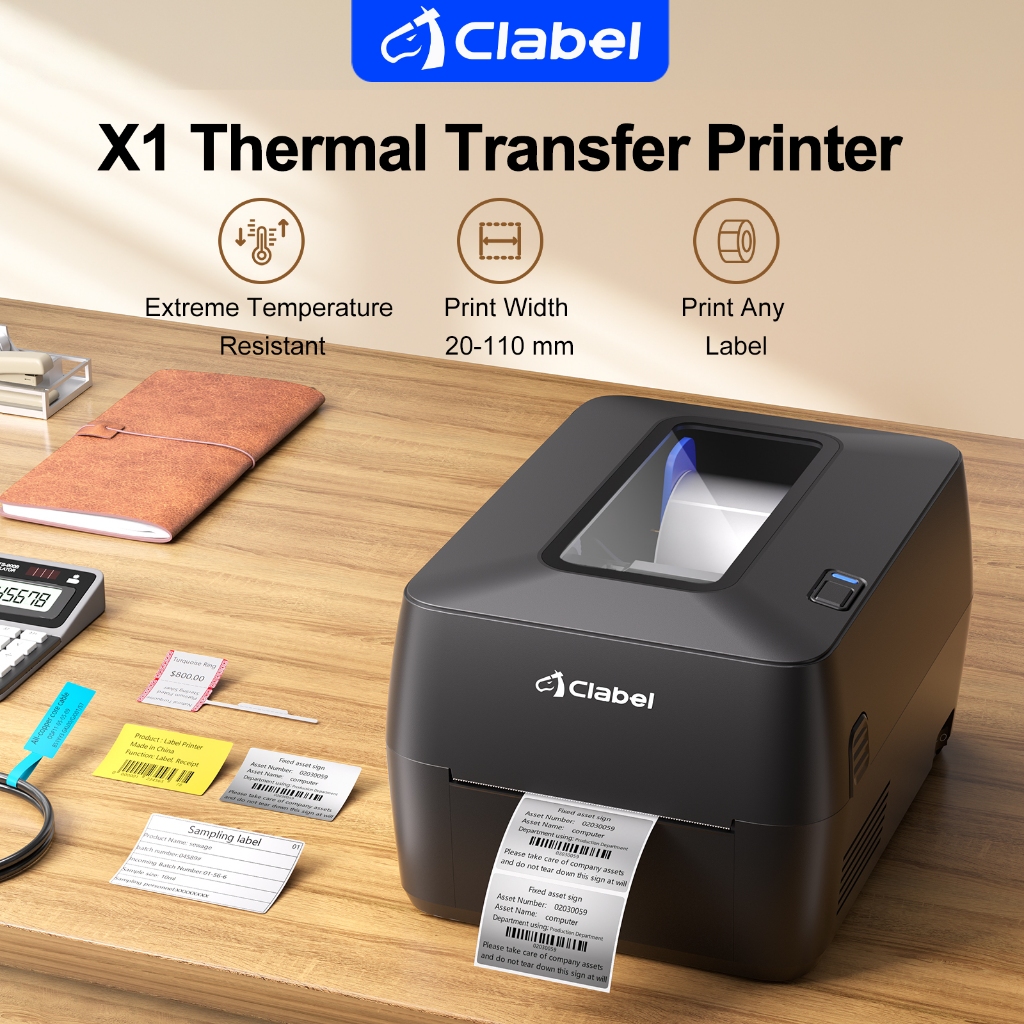 CLABEL X1 Thermal Transfer Printer - Fixed Asset Label Printer with ...