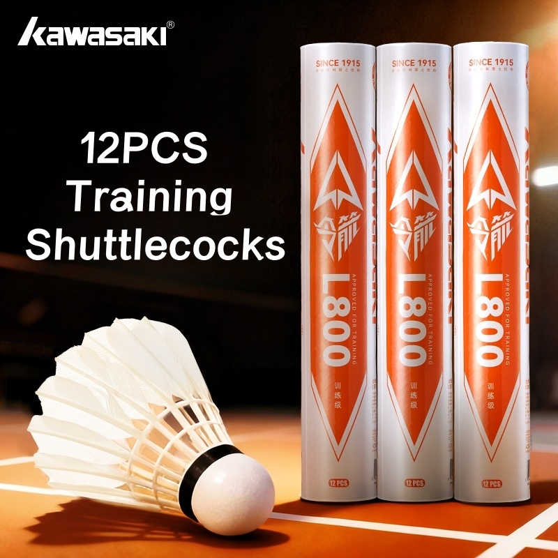 Kawasaki Training Shuttlecocks 12PCS L900&L800 Badminton Chicken ...