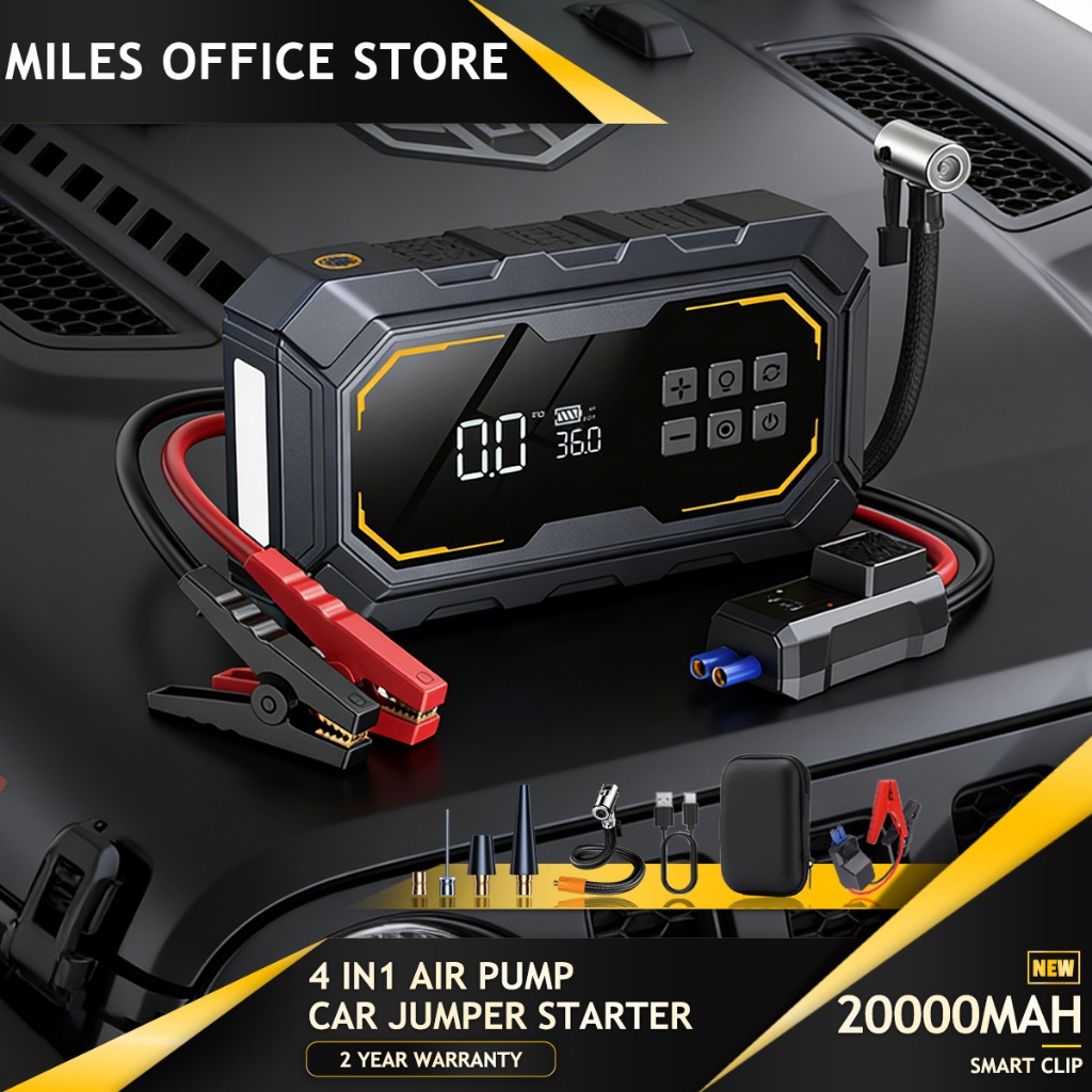 Car Jump Starter 4 In 1 10000mah With Air Pump Power Bank Emergency ...