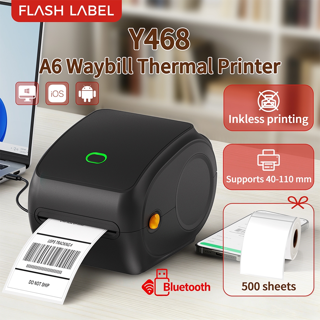 Flashlabel A6 waybill printer Bluetooth USB, thermal printer, portable ...