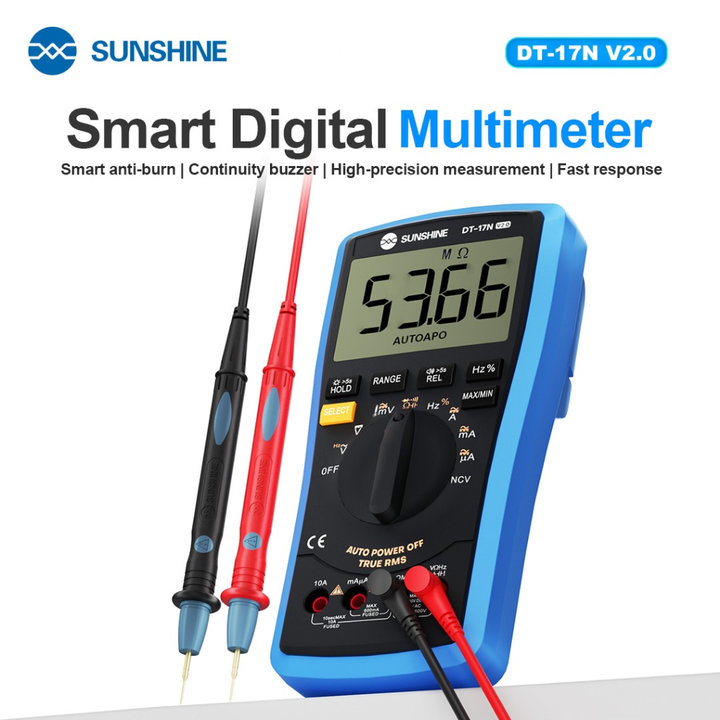 SUNSHINE DT-17N V2.0 Multimeter Range lcd display Multimeter digital ...