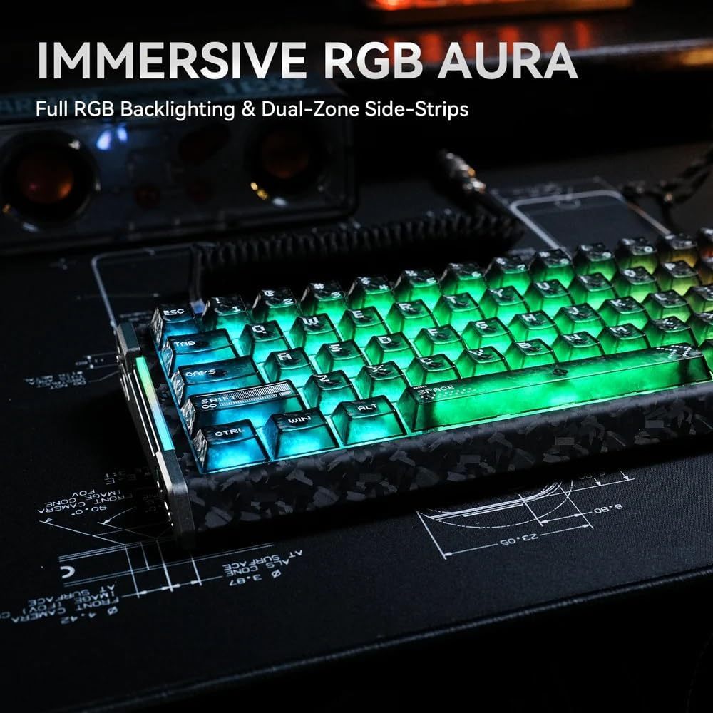 ATTACK SHARK R68 HE Carbon Fiber Wired Rapid Trigger Magnetic Switch ...