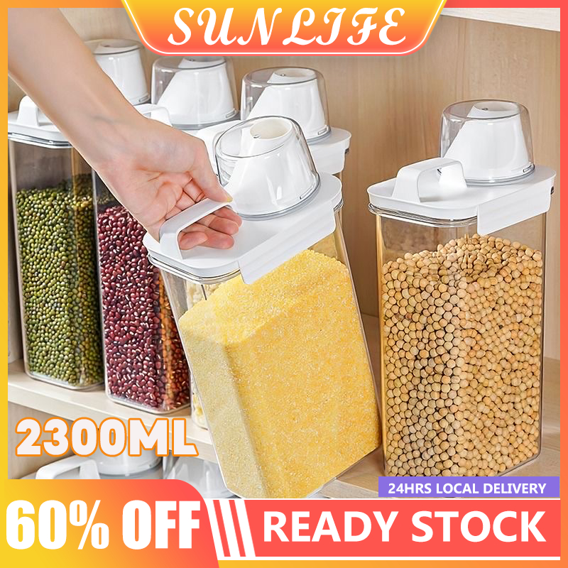 Sunlife 2300ML Airtight Container Food Storage Kitchen Transparent ...
