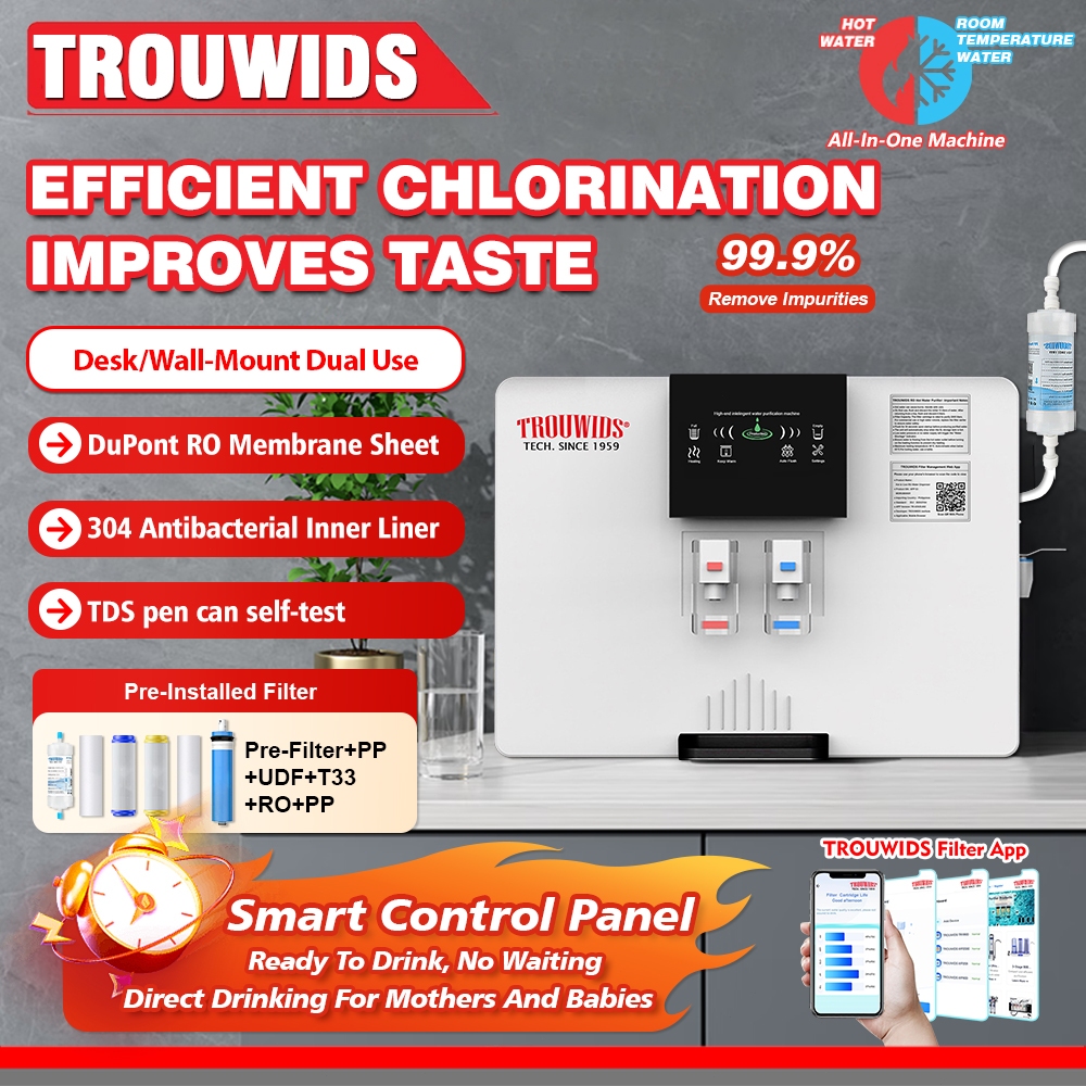 TROUWIDS 100GPD Reverse Osmosis Water Purifier Hot And Warm Desktop ...