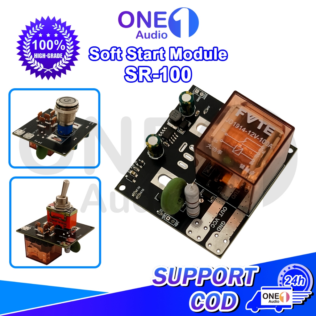 OneAudio SR100 100A DC 12V-36V High Power Soft Start Module Switch for ...
