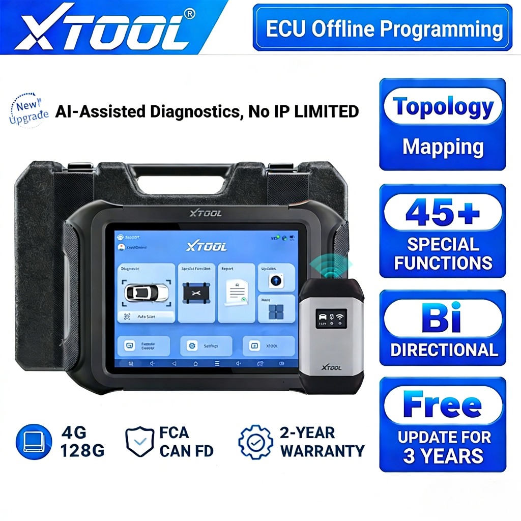 XTOOL D9S AI-Assisted Bidirectional OBD2 Scanner with Topology ECU ...