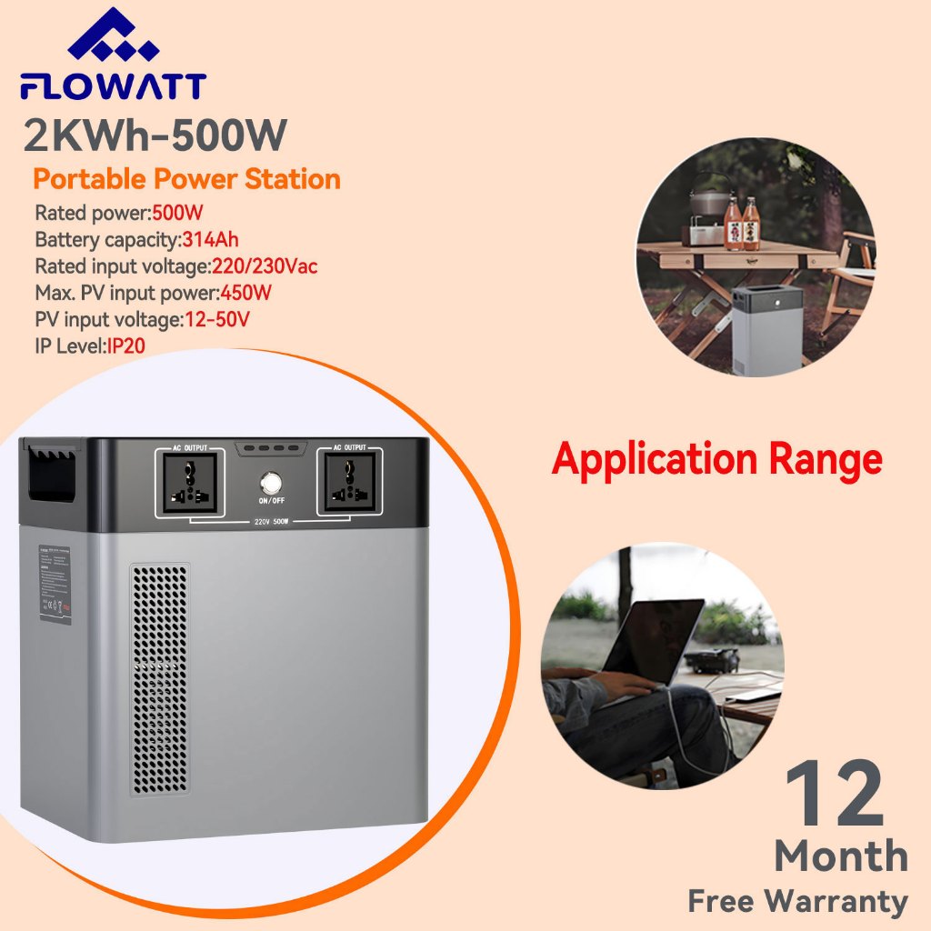 Flowatt 500W 314Ah Portable Power Station Battery Backup Multi-Purpose ...
