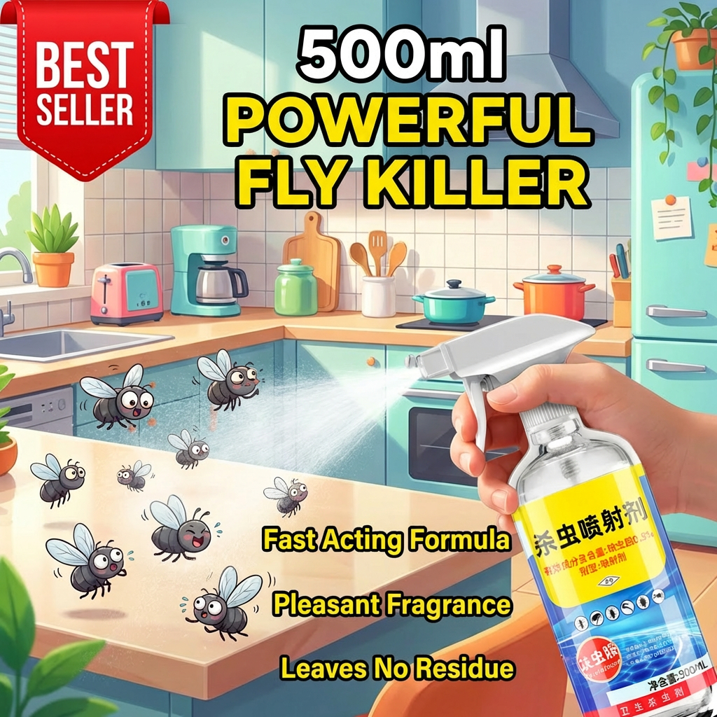 Flies Disappear Fast BS Fly Killer Spray 500ml Fly Spray Killer Strong ...