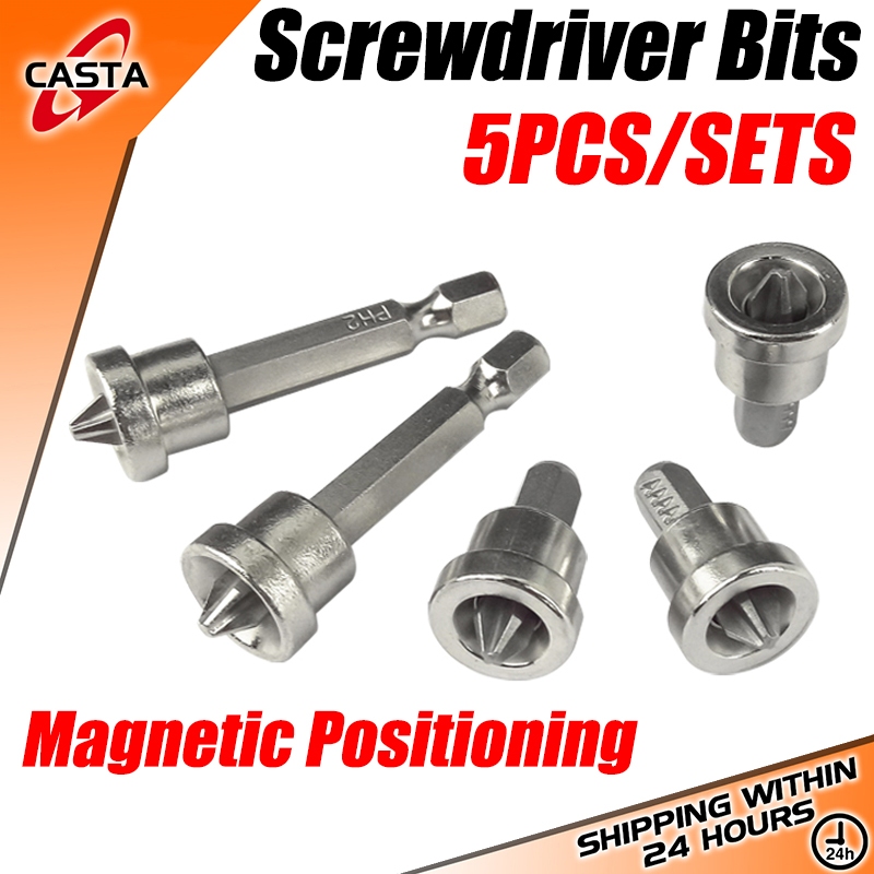5PCS 25/50MM Magnetic Positioning Screwdriver Bits Head Positioning Bit ...