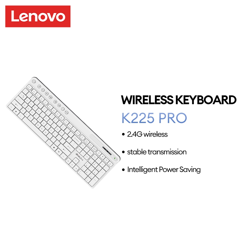 Lenovo K225 Pro Wireless Light Tone Keyboard 2.4G Wireless Stable ...