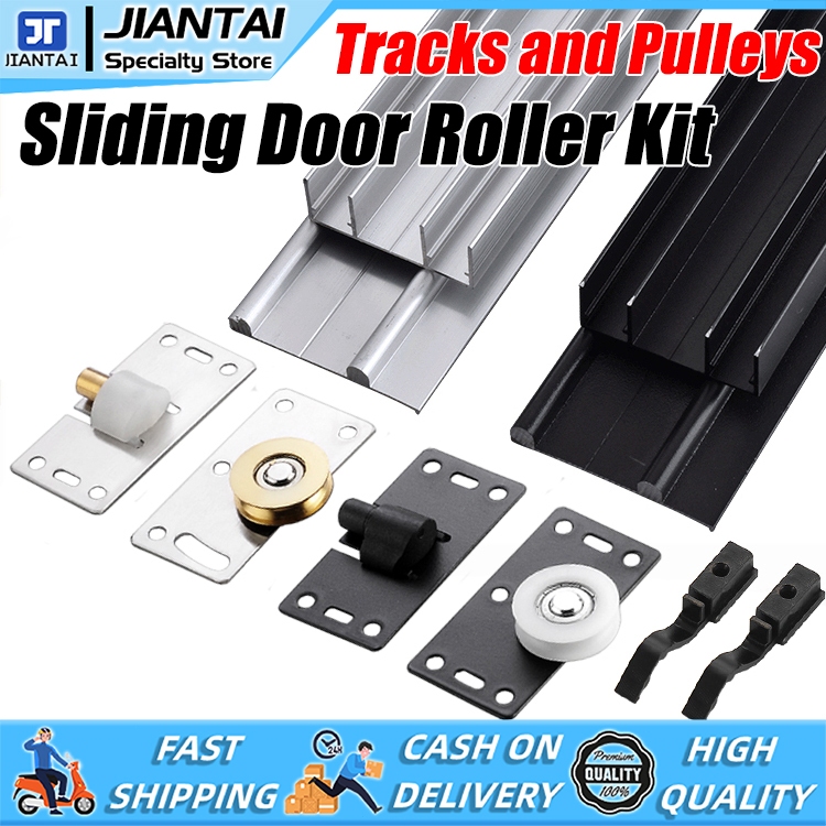 Sliding Door Roller Set A Pair Pulley Caster and 1 Meter Wardrobe ...