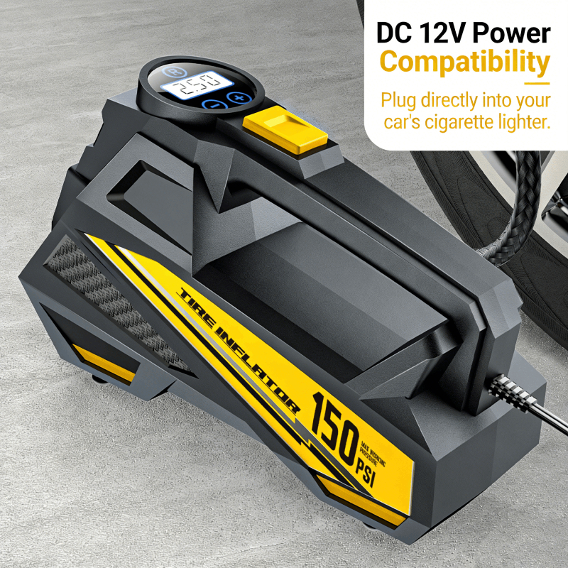 thumbnail image 2 of Portable Tire Inflator - 150 PSI Cordless Air Compressor With Digital Gauge & Power Bank 2 of 5