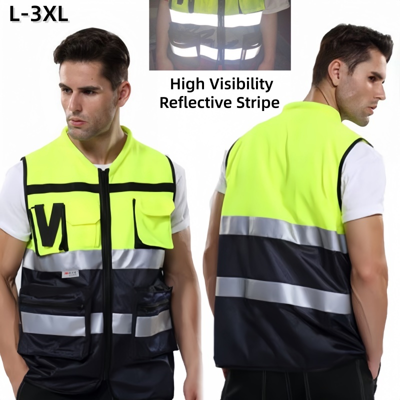 Safety Vest High Visibility Reflective Vest Multi-pocket Safety Vest ...