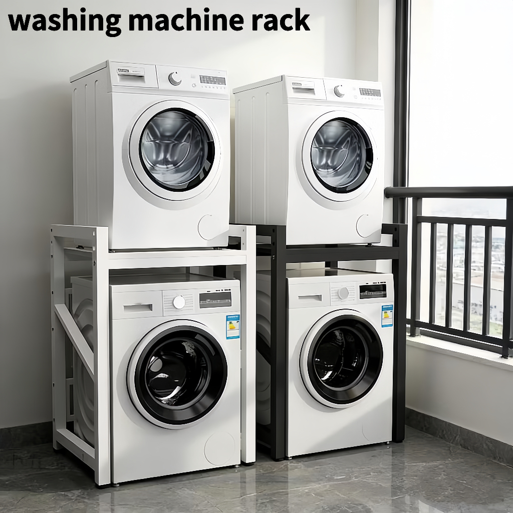Washing Machine Rack Double Layer with Storage for Washer Dryer Home ...