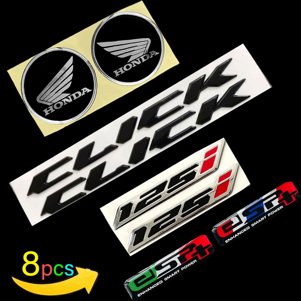 2PCS 3D Stickers For Honda Click 125i Motorcycle Letter Emblem Logo ...