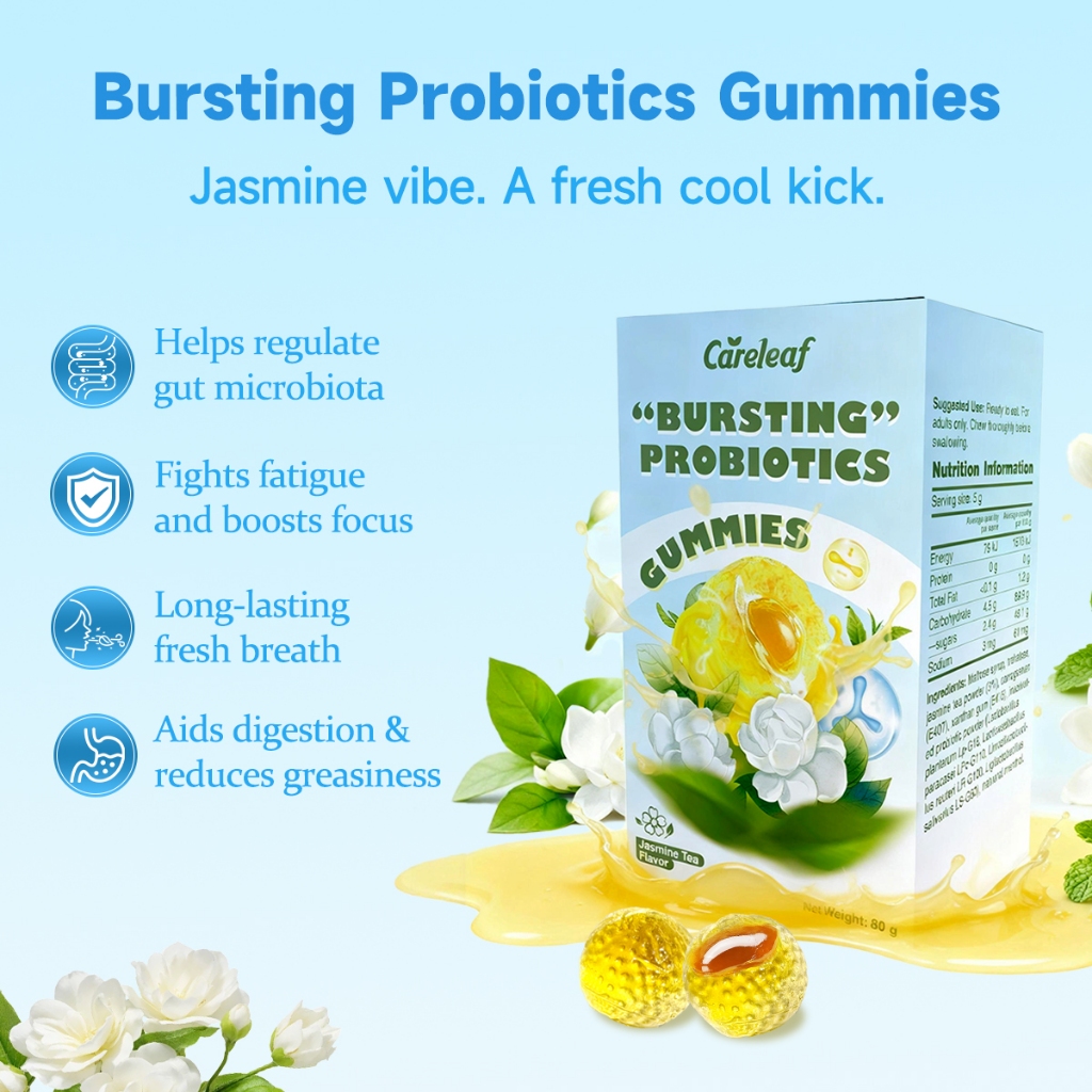 CareLeaf Probiotic Bursting Gummies - Gut Health, Support Immune Boost ...